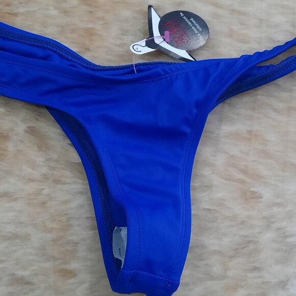 Hot Miami Styles Royal Blue Lace Up Back Thong Bikini - Picture 4 of 8